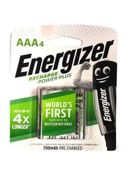 Energizer AAA Recharge Power Plus Battery Set, 4 Pieces, Multicolour