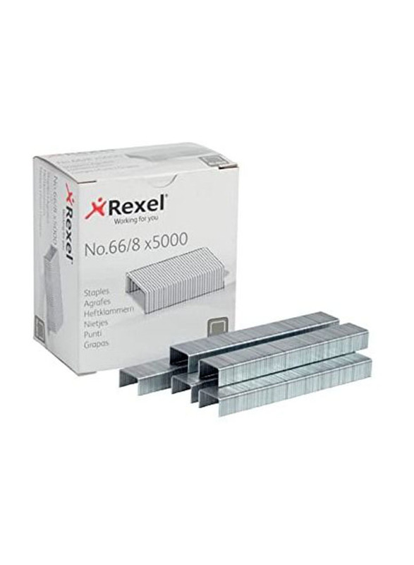 Rexel No.66/8mm Heavy Duty Staples, Silver