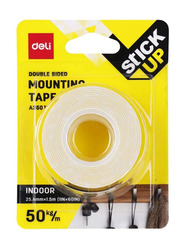 Deli Stick Up Double Sided Mounting Tape, White