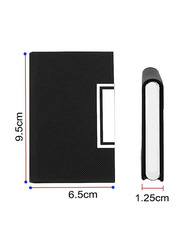 PU Leather Professional Business Visiting Card Case Wallet, 6.5 x 1.25 x 9.5cm, Black