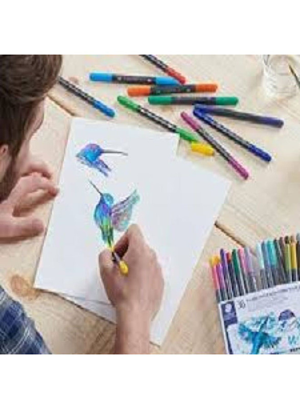Staedtler Double Ended Watercolour Brush Pens, 18 Pieces, Multicolour