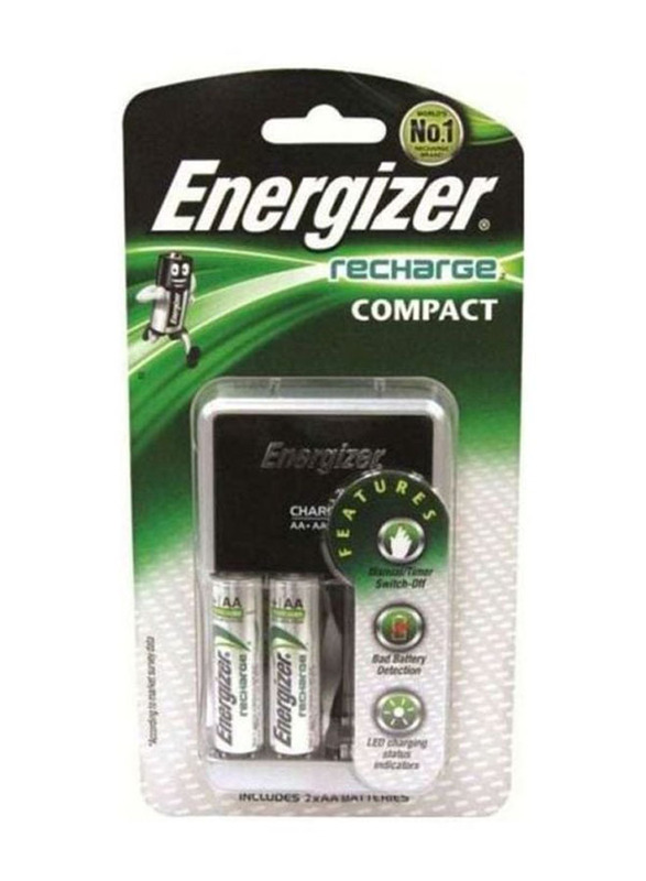 Energizer Recharge Compact Battery Set, 2 Pieces, Silver