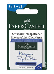 Faber-Castell 18-Piece Ink Cartridge Blister Set, Royal Blue