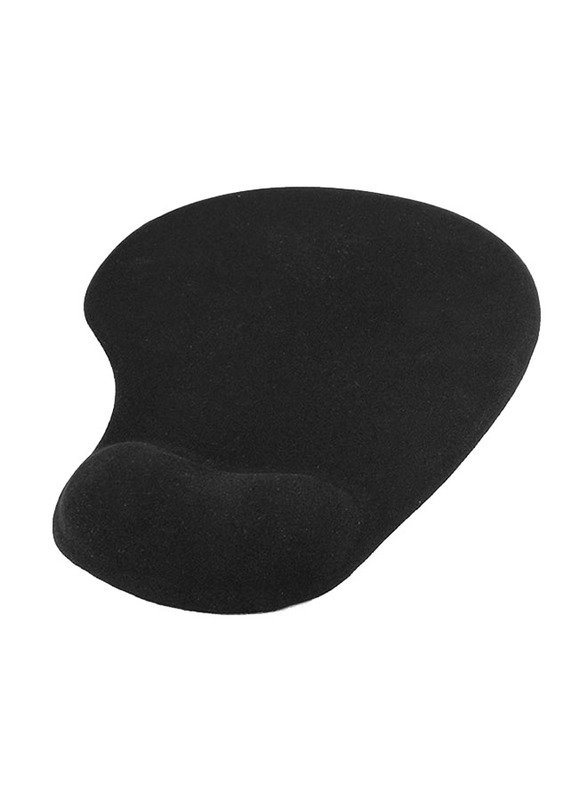 Trands Gel Mousepad with In-Build Wrist Rest Pad, Black