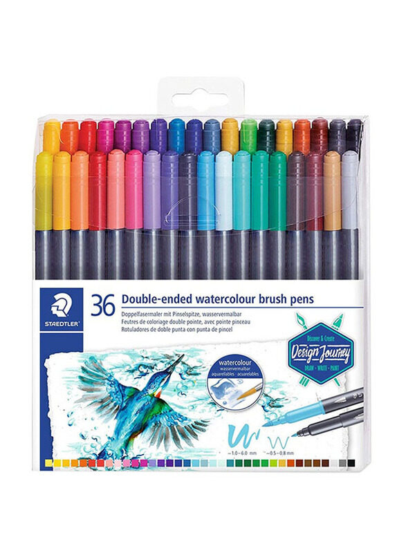 

Staedtler StaEDT Perfumeler Double Ended Water Colour Brush Pen, 36 Pieces, Multicolour