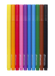 Faber-Castell Grip Felt Tip Pens, 10 Pieces, Multicolour