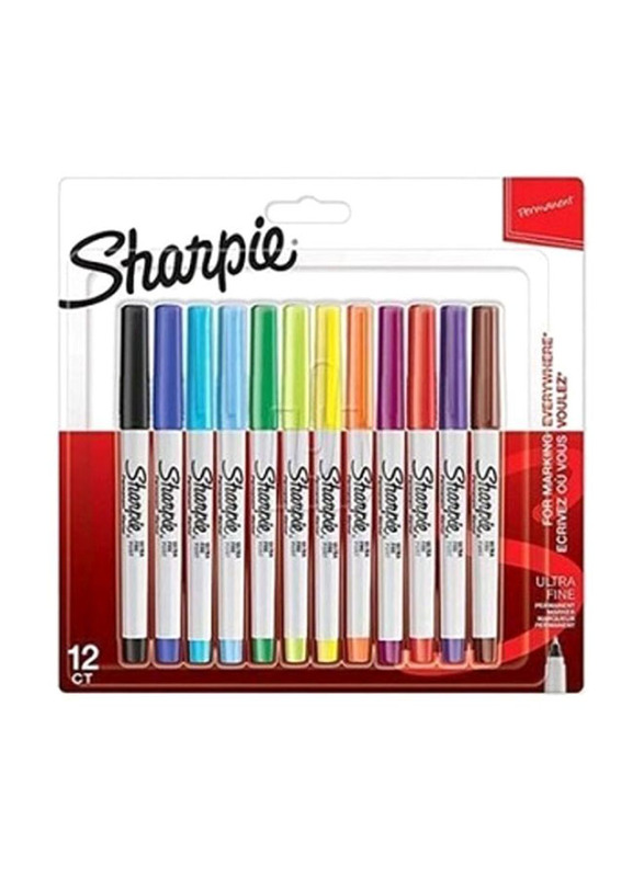 Sharpie 12-Piece Ultra Fine Permanent Marker, Multicolour