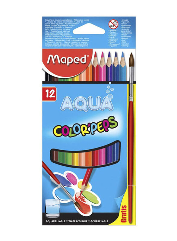 

Maped Aqua Water Colour Pencil Set, 12 Pieces, Multicolour