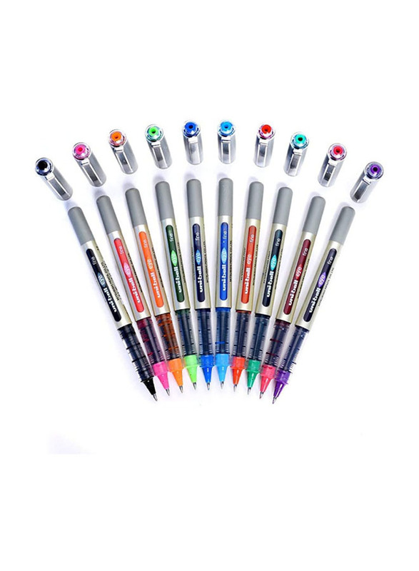Uniball 10-Piece Eye Fine Rollerball Pen Set, Multicolour