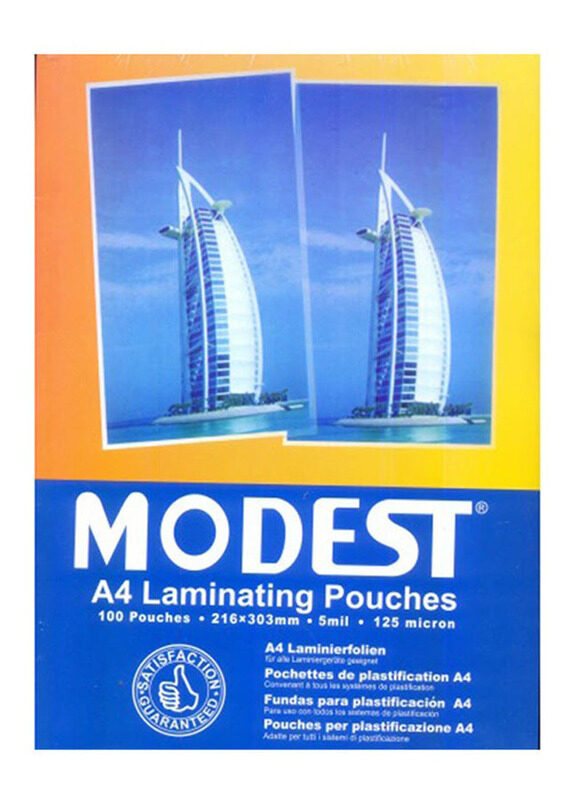 Modest A4 Laminating Pouches, Multicolour