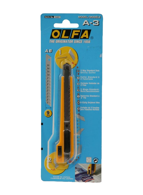 Olfa A-3 Two Way Cutter, 215613AC, Yellow/Black