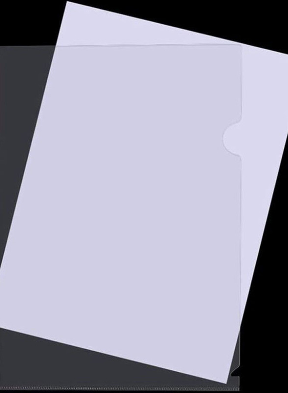 L-Shaped Project Folder, 24 Pieces, A4 Size, Transparent
