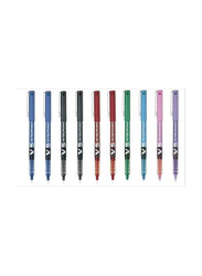Pilot 10-Piece V5 Hi-Tecpoint Fine Rollerball Pen Set, Multicolour