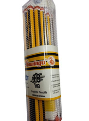 Flamingo 20-Piece HB18 Graphite Pencils with Eraser & Sharpener, Black/Yellow
