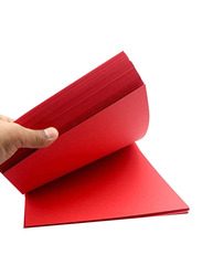 Terabyte Card Paper, 100 Sheets, 160 GSM, A5 Size, Red