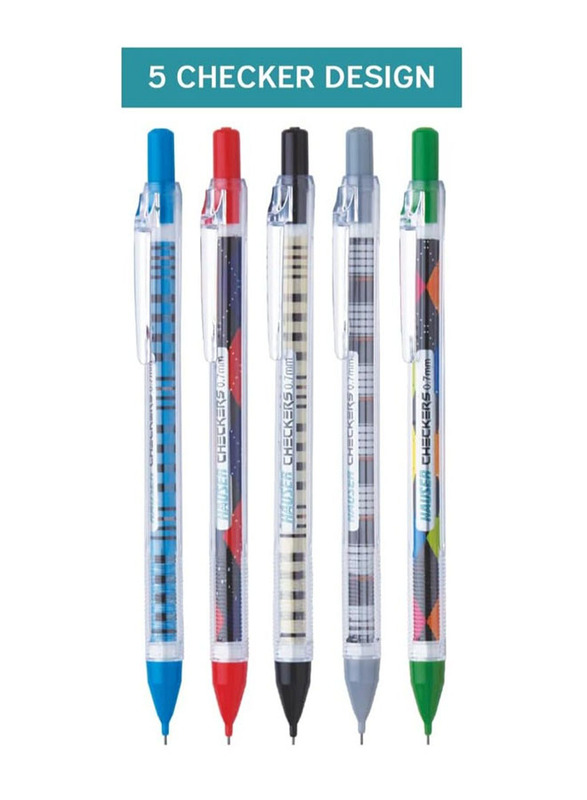 Hauser Germany 20-Piece Checkers Mechanical Pencil Set, 0.7mm, Multicolour