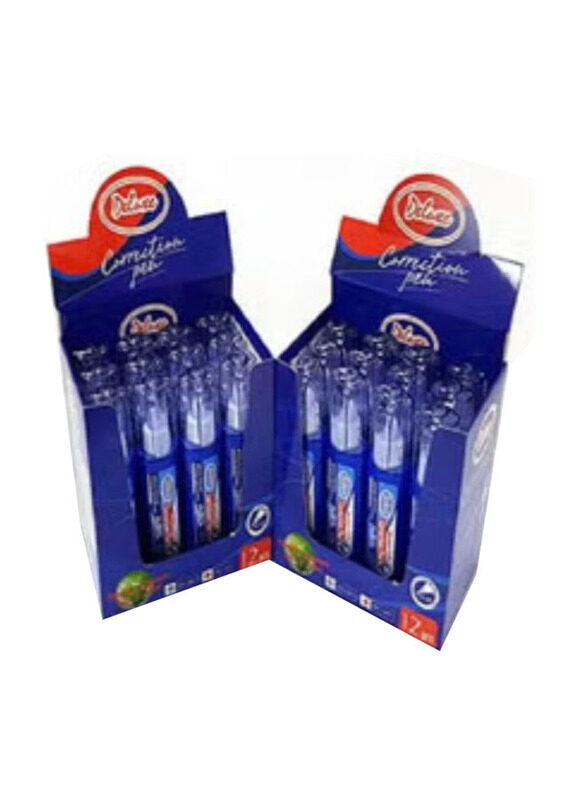 

Deluxe 12 x 10ml Correction Pen, White/Blue