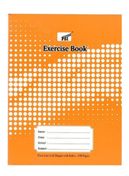 PSI Four Lined Exercise Notebook, 6 x 100 Sheets, Orange