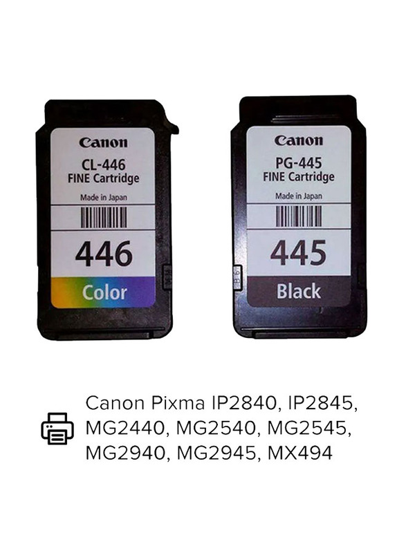 Canon Pixma 445/446 Black & Tri Colour Ink Cartridge Set, 2 Pieces