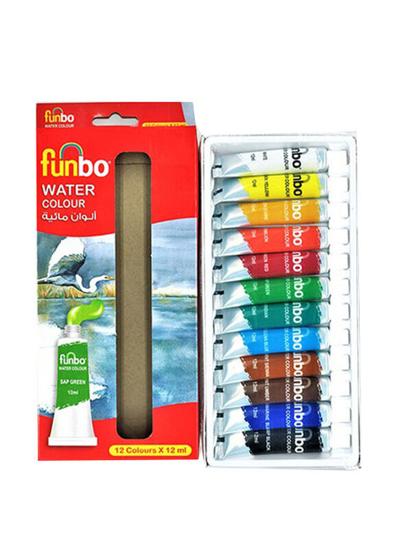 

Funbo Water Colour Set, 12 x 12ml, Multicolour