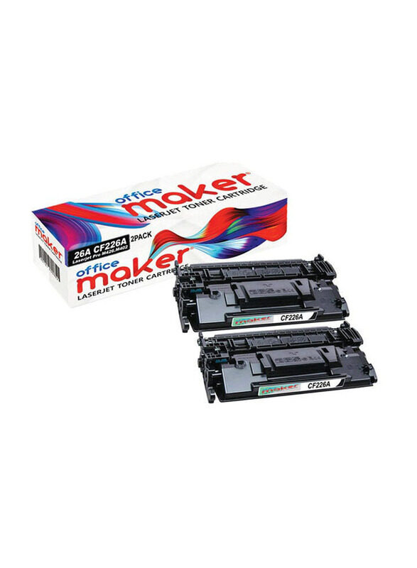 

HP Office Maker 26A CF226A Black Laserjet Toner Cartridge, 2 Pieces