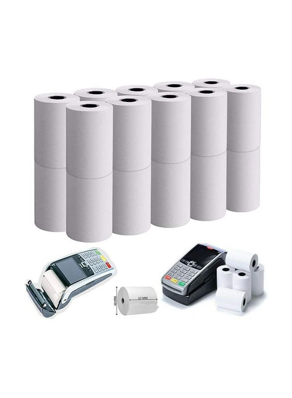 Libra Thermal Paper Till Rolls for Cash Register Receipt, 57 x 40mm, 20 Rolls