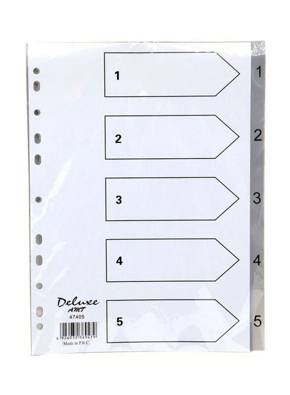 

Deluxe A4 Paper Divider, 10 Pieces, Grey