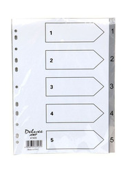 Deluxe A4 Paper Divider, 10 Pieces, Grey