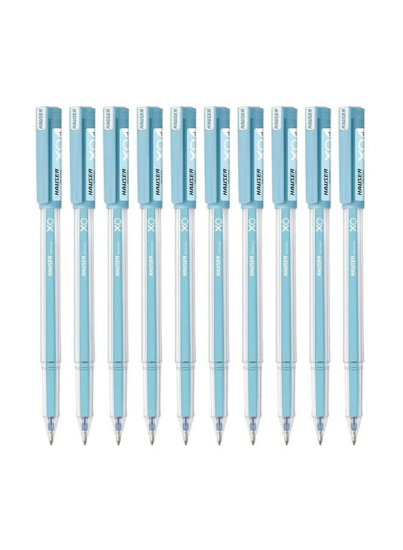 

Hauser 10-Piece Water Proof Ink for Smooth Flow System XO Jumbo Gel Pen Box, Blue