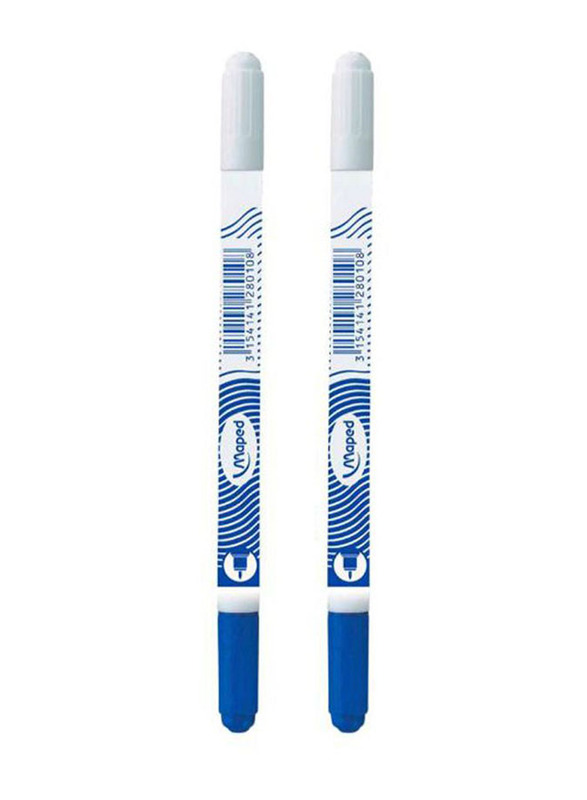 Maped 2-Piece Ink Blister Correction Pen Set, White/Blue