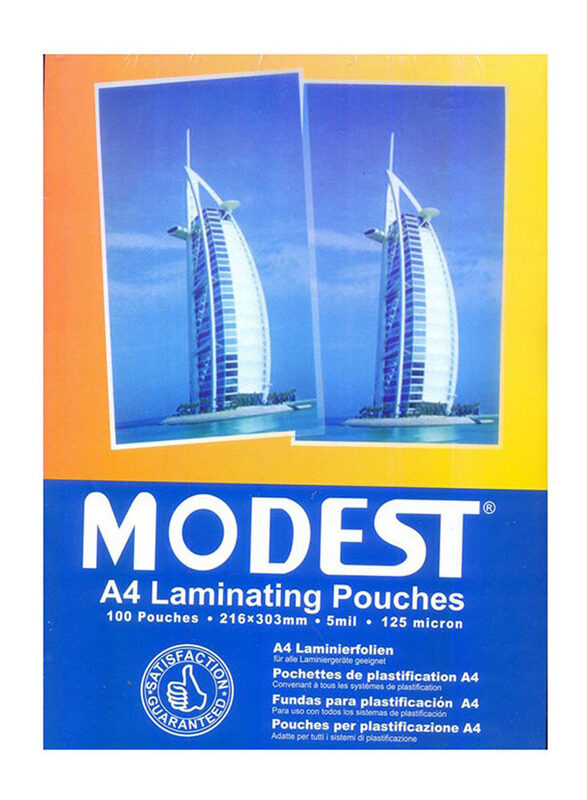 

Modest A4 Laminating Pouches Set, 100 Pieces, Multicolour