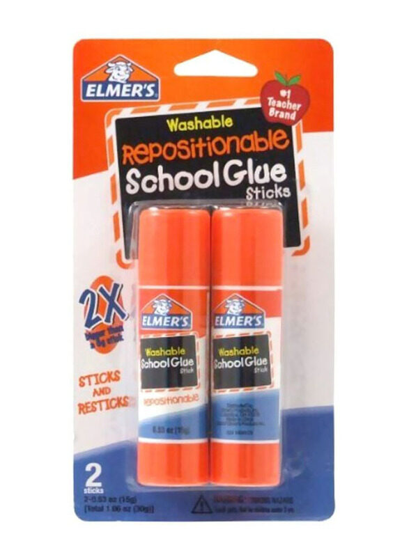 

Elmer's Repositionable School Glue Sticks Set, 2 Pieces, Red/White