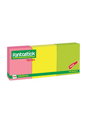 Fantastick 3 Coloured Sticky Notes, 12 x 100 Sheets, FK-N42370, Multicolour