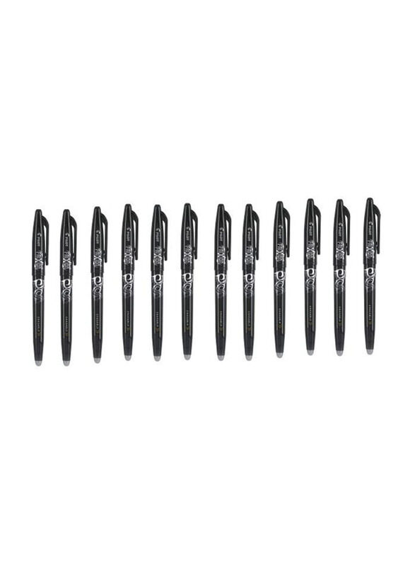 Pilot 12-Piece Frixion Erasable Pen Set, Black