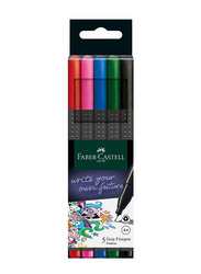 Faber-Castell 5-Piece 0.4mm Tip Neon Colour Fineliner Pens, Multicolour