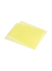 A4 Plastic File L-Type Folders Project Pockets Clear Paper Document Jacket Sleeve for Office, 12 Pieces, Yellow