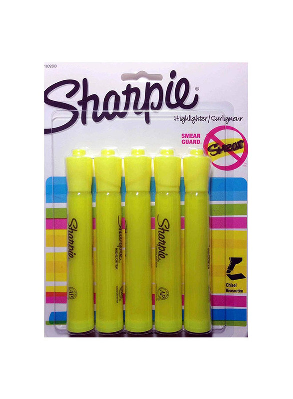 Sharpie 5-Piece Highlighter Set, Yellow