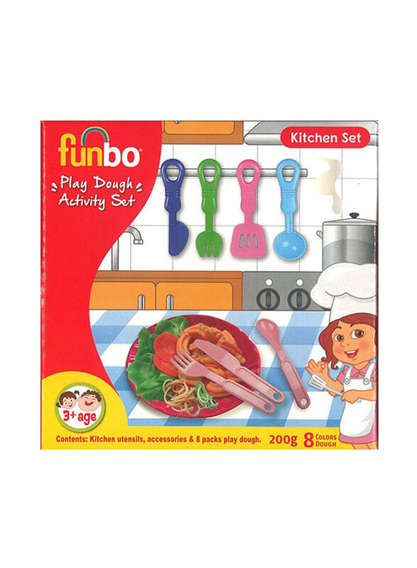 Funbo Play Dough Kitchen Activity Set, 8 Pieces, Multicolour