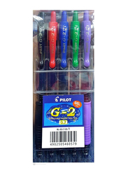 Pilot 5-Piece G2 Retractable Premium Gel Ink Roller Ball Pen Set, Extra Fine Point, Assorted