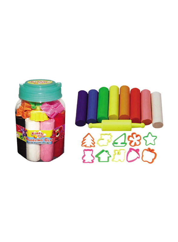 Kiddy Clay Kiddy Modeling Clay with Molds,550gm, Multicolour