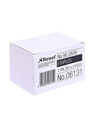 Rexel No.26/6 Desktop Staplers Staples, 20 Pieces, Silver