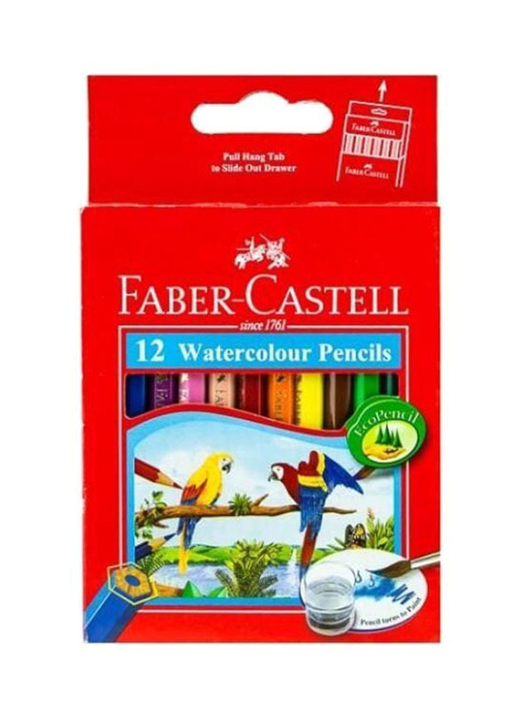 Faber-Castell Plastic Watercolour Pencils, 12 Pieces, Multicolour