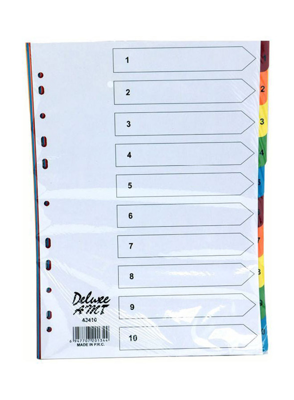 Deluxe A4 Paper Divider, 10 Pieces, Multicolour
