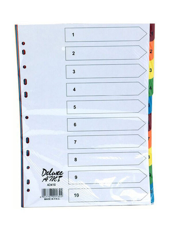 

Deluxe A4 Paper Divider, 10 Pieces, Multicolour