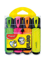 Maped 4-Piece Fluo Peps Classic Highlighter Set, Multicolour