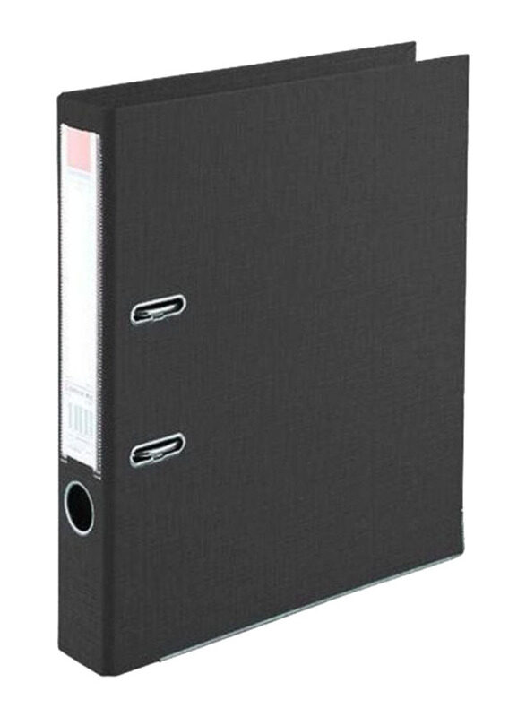 Atlas Lever Arch File Folder, Black/Silver