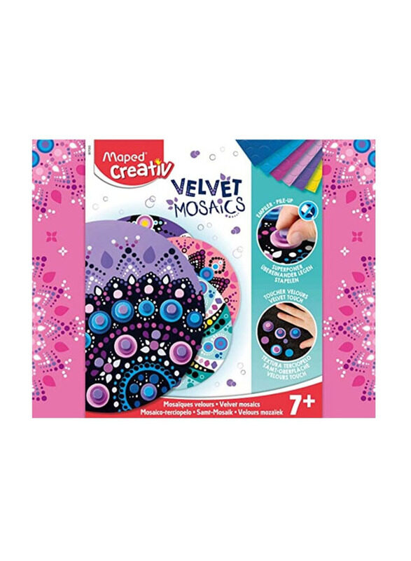 Maped Creativ Velvet Mosaics Pastel Colours, Multicolour