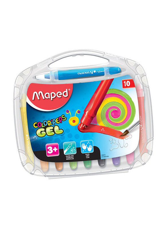 Maped Gel Crayons Set, 10 Pieces, Multicolour