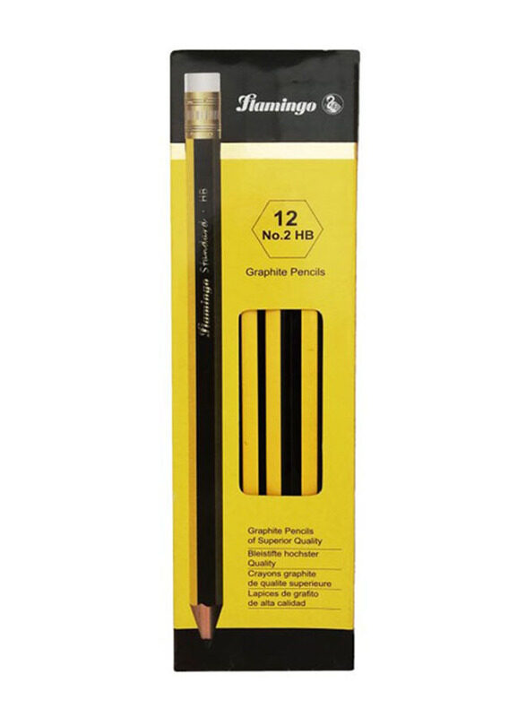 Flamingo 12-Piece Pencil Set, Black