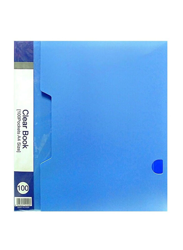 

Deluxe 100 Pocket A4 Size Clear Book, Blue